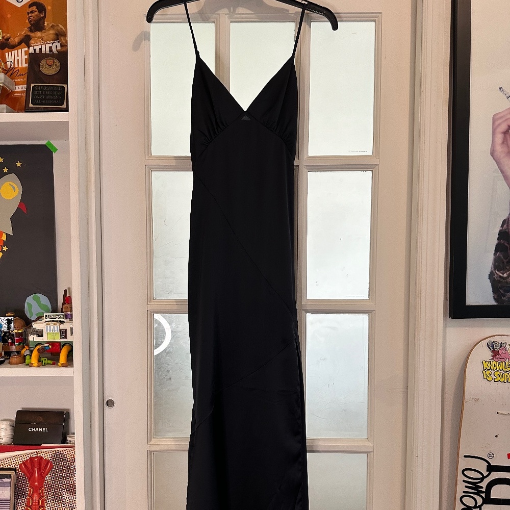 Black Slip Dress with slit